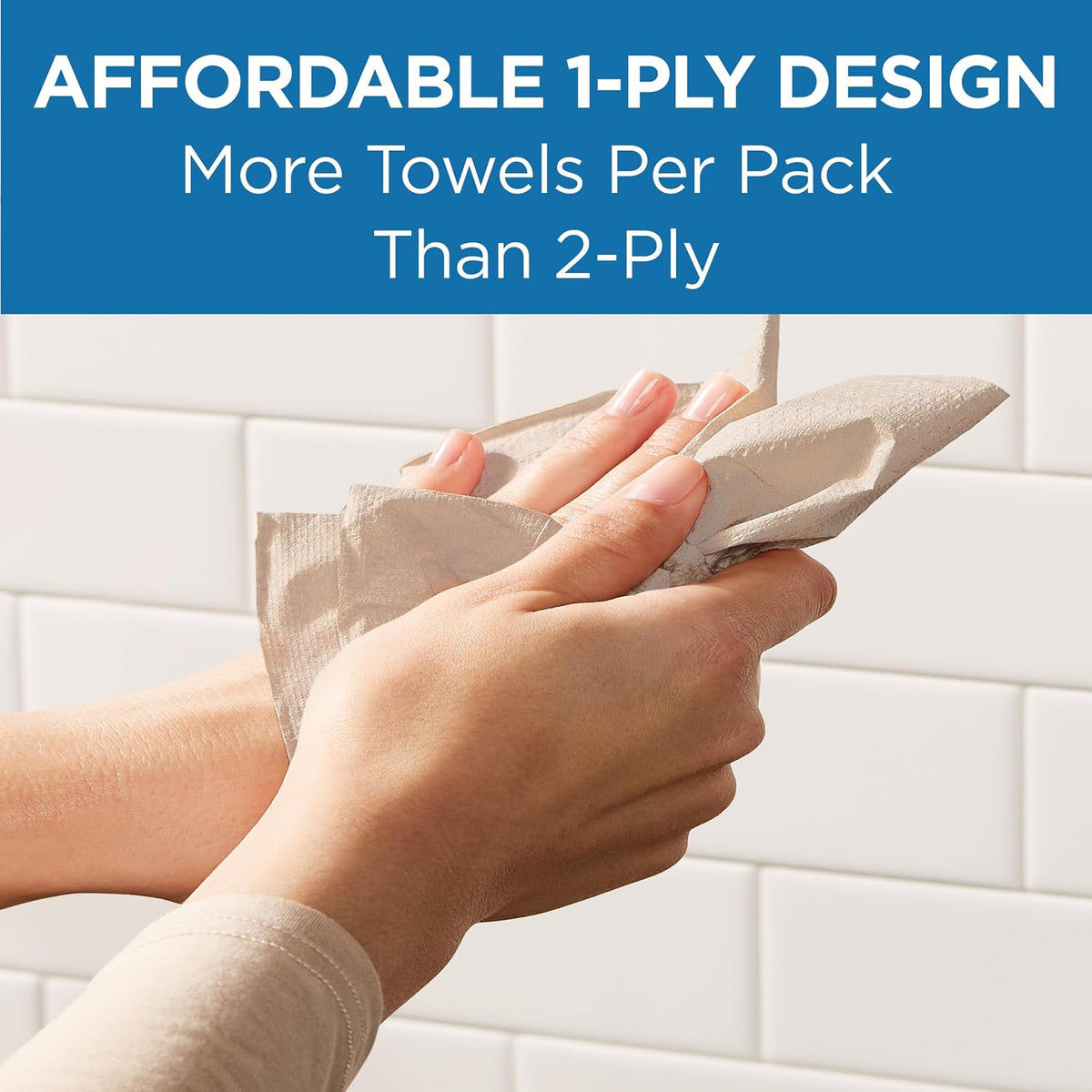 Pacific Blue Basic by Georgia-Pacific PRO Recycled Multifold 1-Ply Paper Towels, Brown, 9.4” x 9.2” (LxW), 250 Towels Per Pack, 16 Packs Per Case, 23304