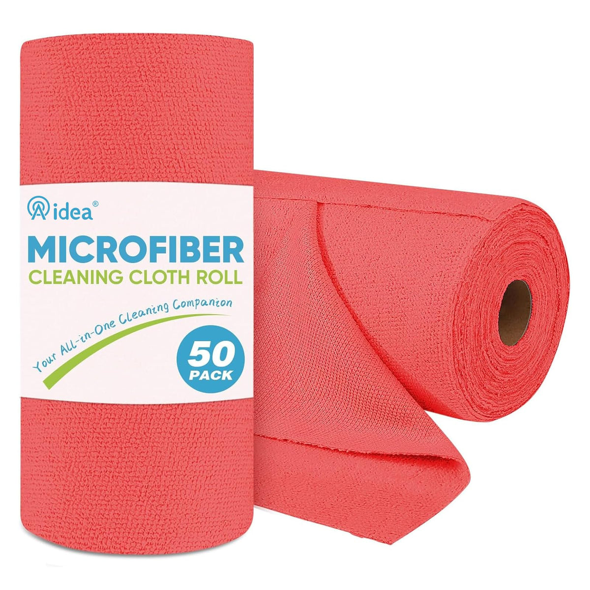 AIDEA Microfiber Cleaning Cloth Roll-50PK, Reusable Paper Towels 11.5×11.5"