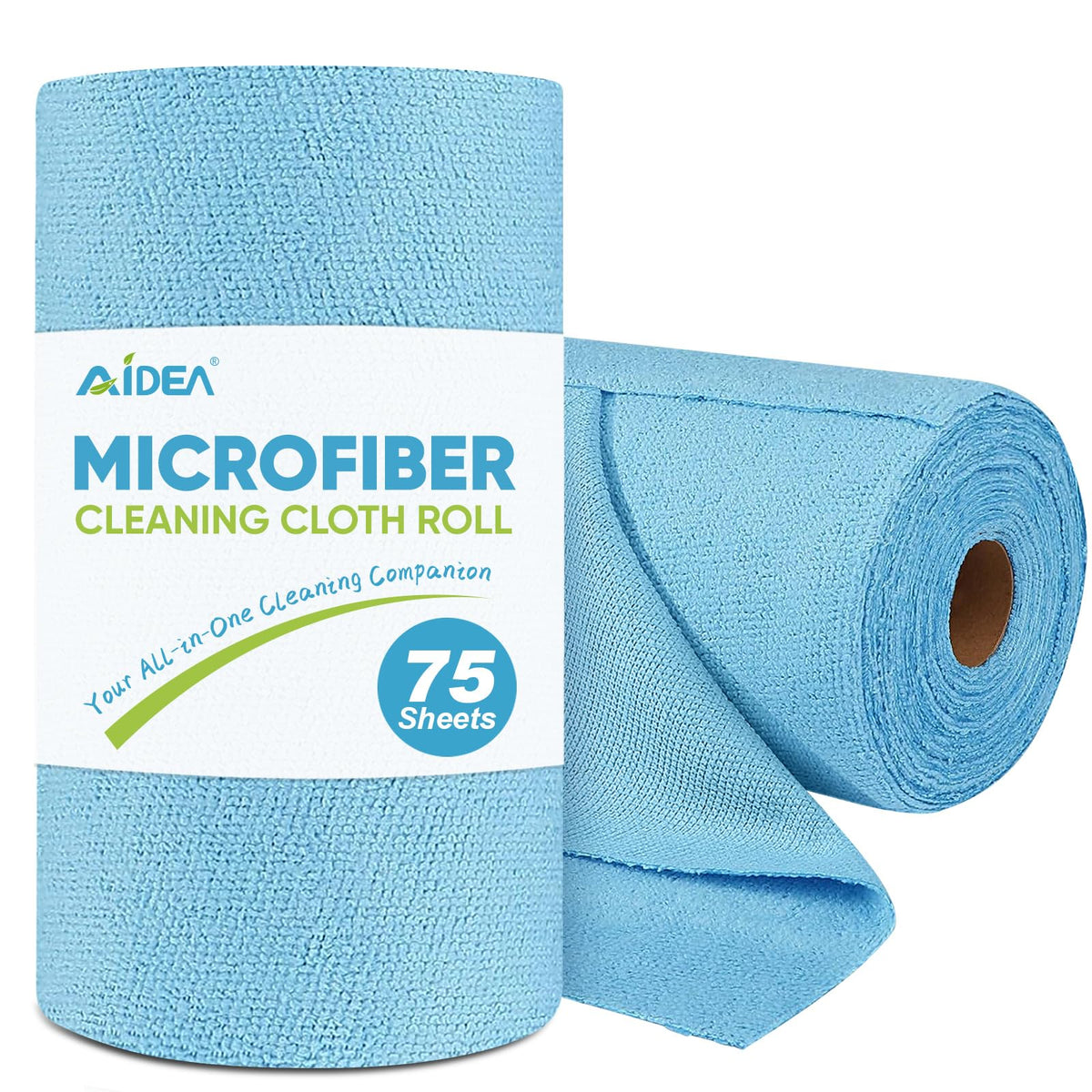 AIDEA Microfiber Cleaning Cloth Roll-50PK, Reusable Paper Towels 11.5×11.5"