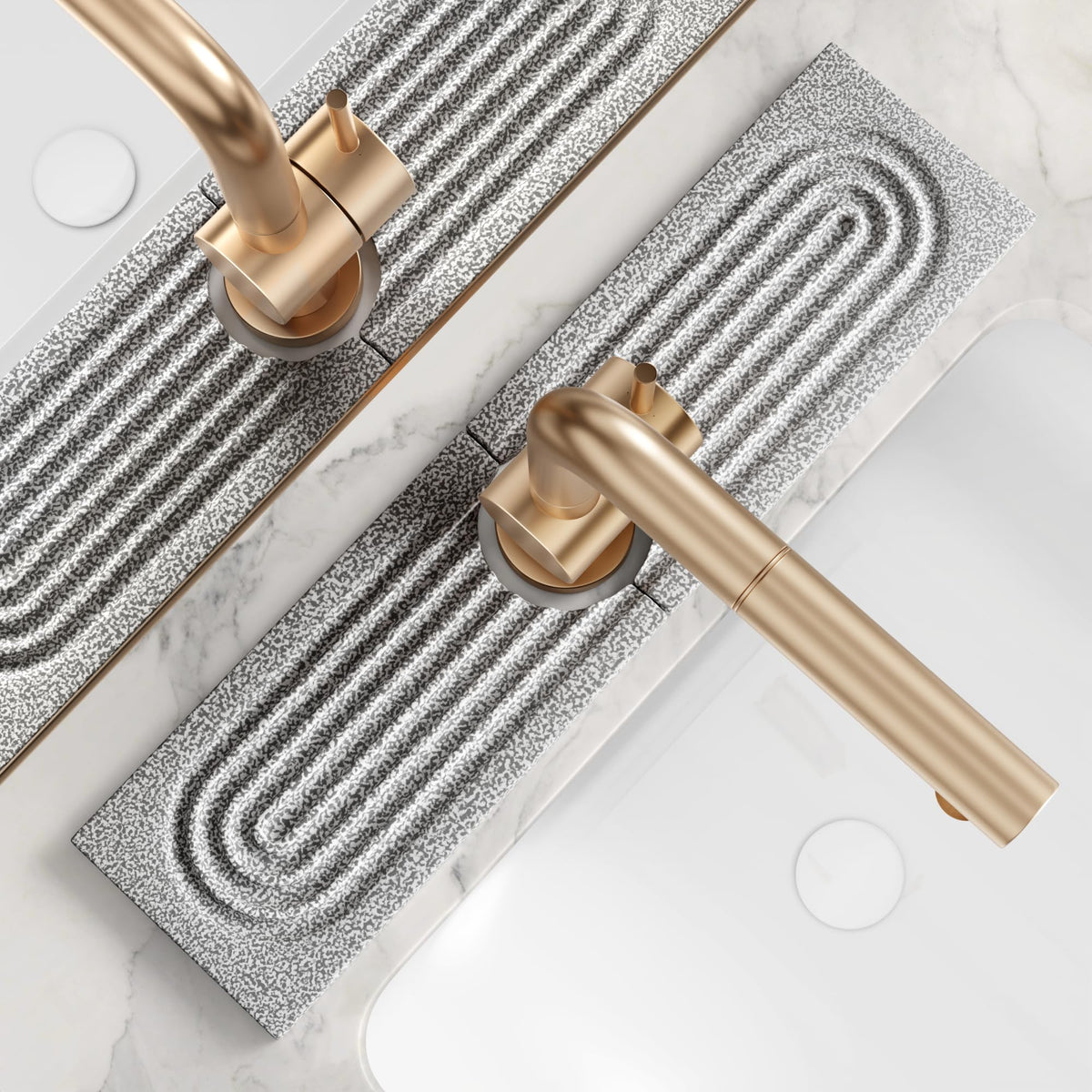 Faucet Splash Guard for Kitchen Sink, Kitchen Sink Faucet Mat with Raised Feet, Durable Drying Matt Kitchen Counter Stone, Water Absorbent Diatomite Drying Mat (Dark Grey, 23.6" x 3.9")
