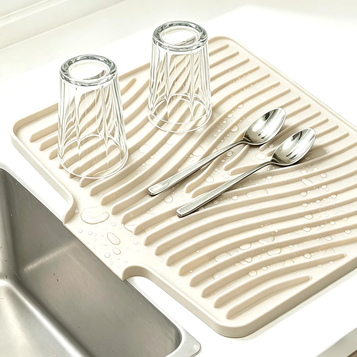 Kitchen Sink Splash Guard Gen2-30" x 6'' Silicone Sink Mat Splash Guard fit for Countertop, Bathroom,Farmhouse,RV by EBIGIC (Black)