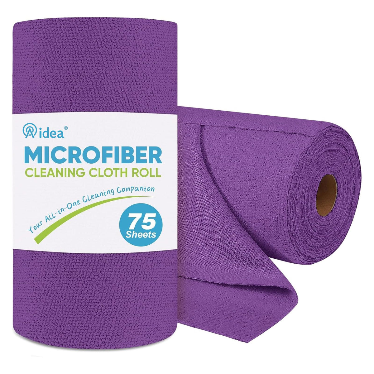 AIDEA Microfiber Cleaning Cloth Roll-50PK, Reusable Paper Towels 11.5×11.5"