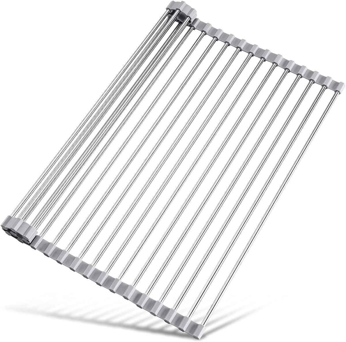 Tomorotec Roll Up Dish Drying Rack Over Sink, 304 Steel, 17.7x15.5, Grey