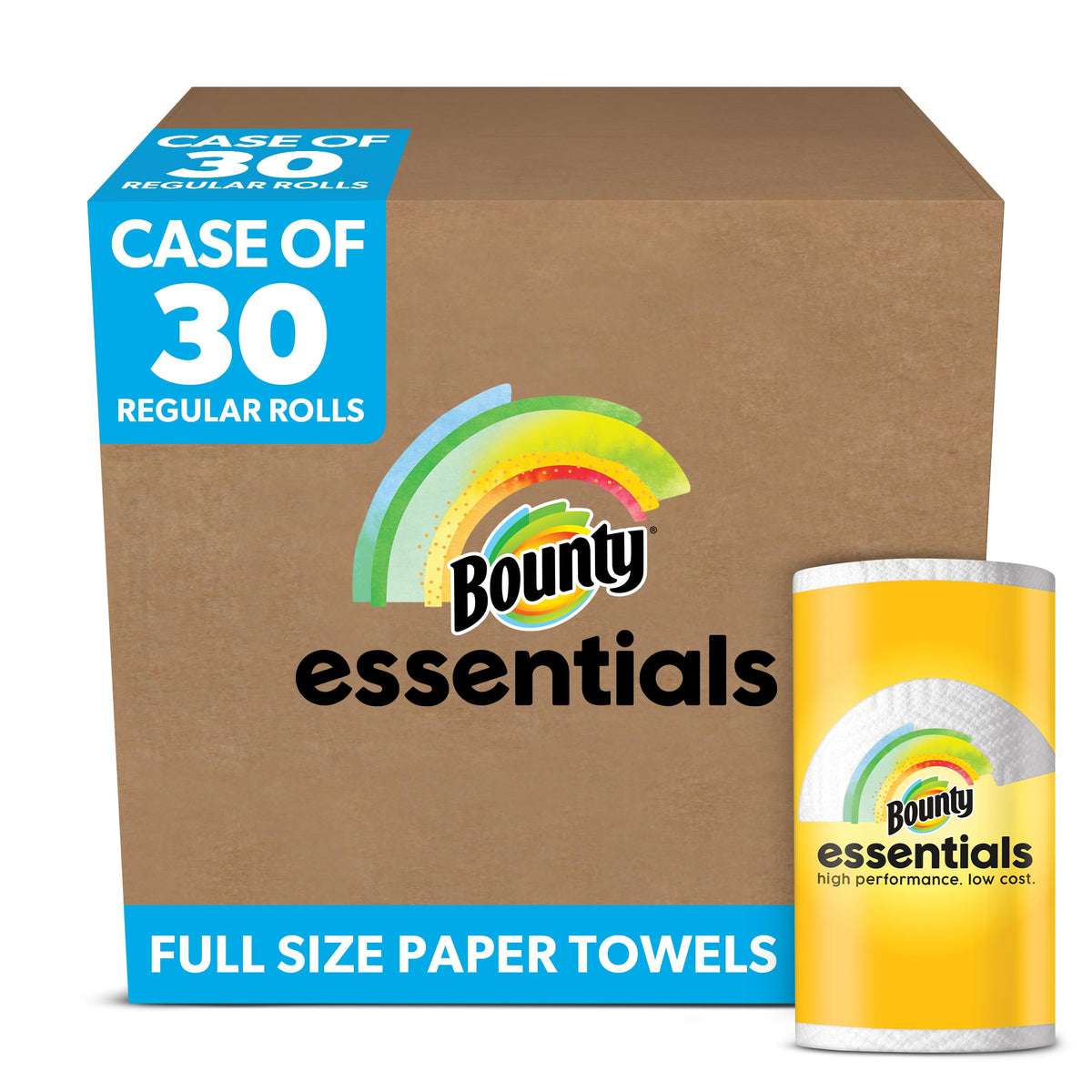 Bounty Essentials Select-A-Size Paper Towels, White, 6 Triple Rolls = 18 Regular Rolls