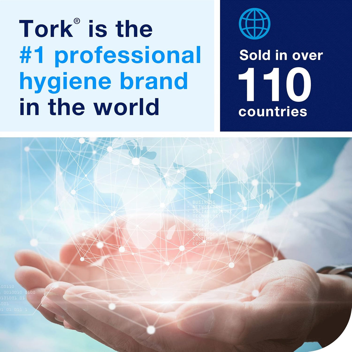 Tork Paper Hand Towel Roll White H21, Advanced, 100% Recycled Fiber, 6 rolls x 800 ft, RB800