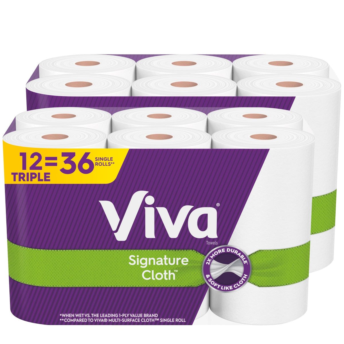Viva Multi-Surface Cloth Paper Towels, 3 Double Rolls, 110 Sheets per Roll