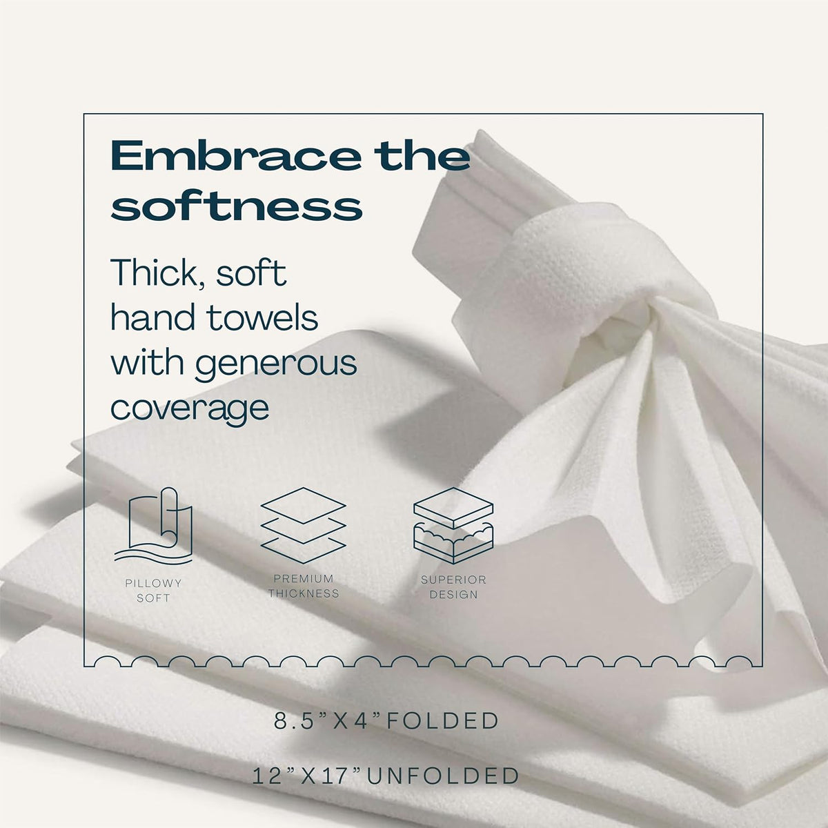 Lintext Disposable Linen-Feel Guest Towels - 12" x 17" Cloth-Like Hand Towels - Soft And Absorbent Paper Napkin For Bathroom, Kitchen, Or Event, Ultra-Soft - Pack of 200