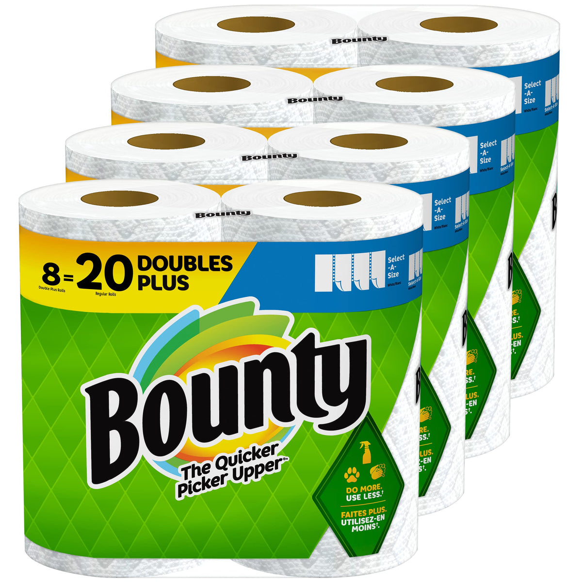 Bounty Paper Towels Select-A-Size, White, 2 Double Plus Rolls = 5 Regular Rolls