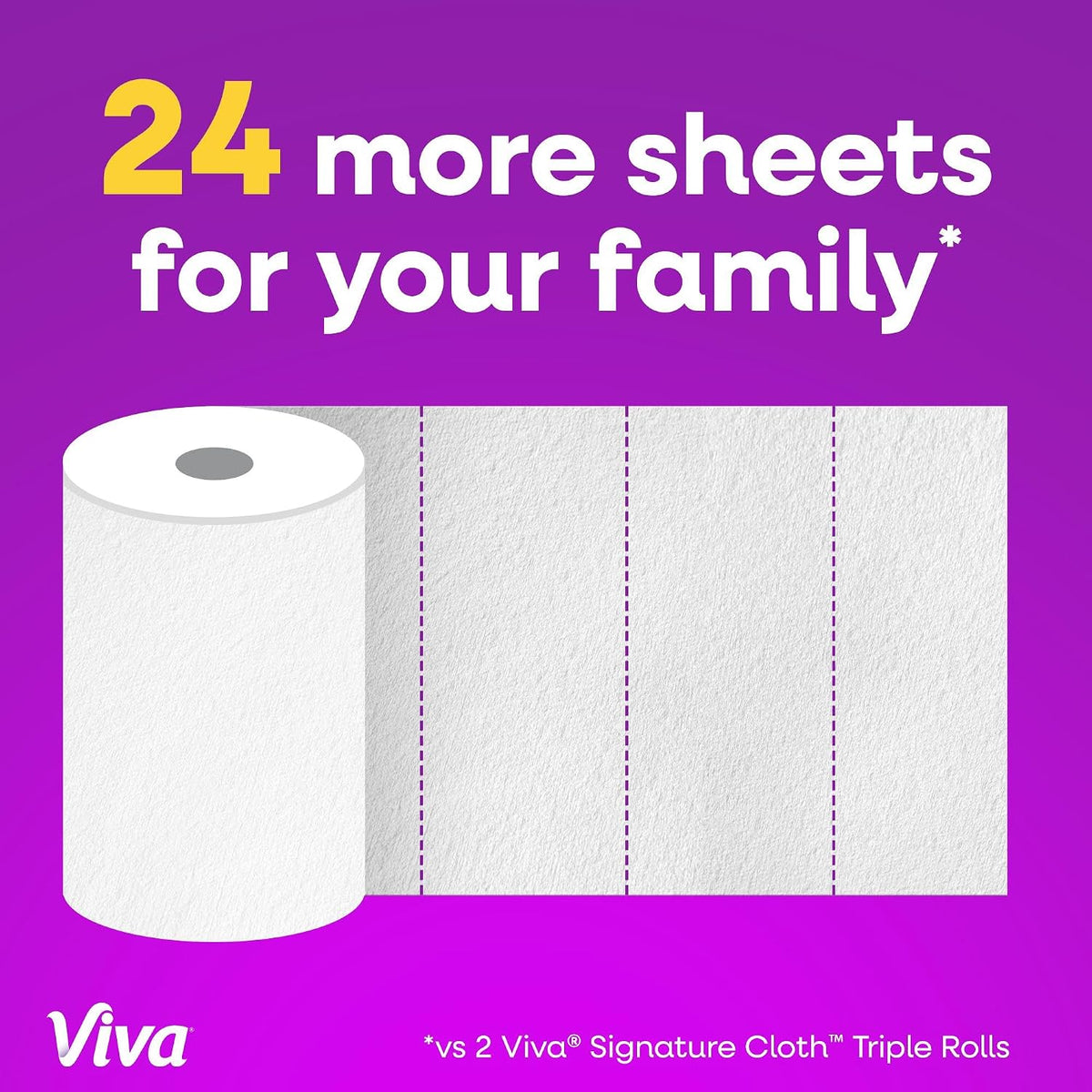 Viva Signature Cloth Paper Towels, 3 Double Rolls, 86 Sheets per Roll
