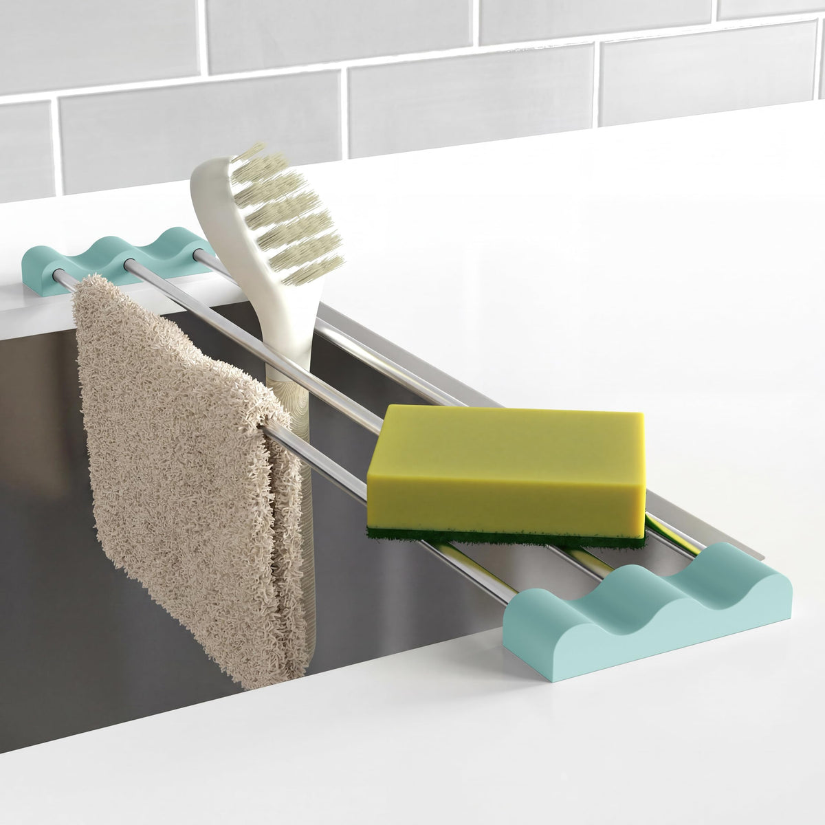 Tomorotec Adjustable Over-The-Sink Kitchen Rack, BPA-Free, Gray