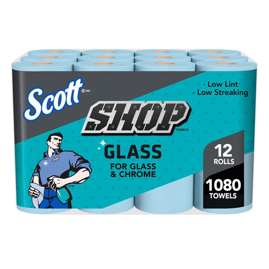 Scott Shop Towels Glass, 90 Towels/Roll, 12 Rolls/Case