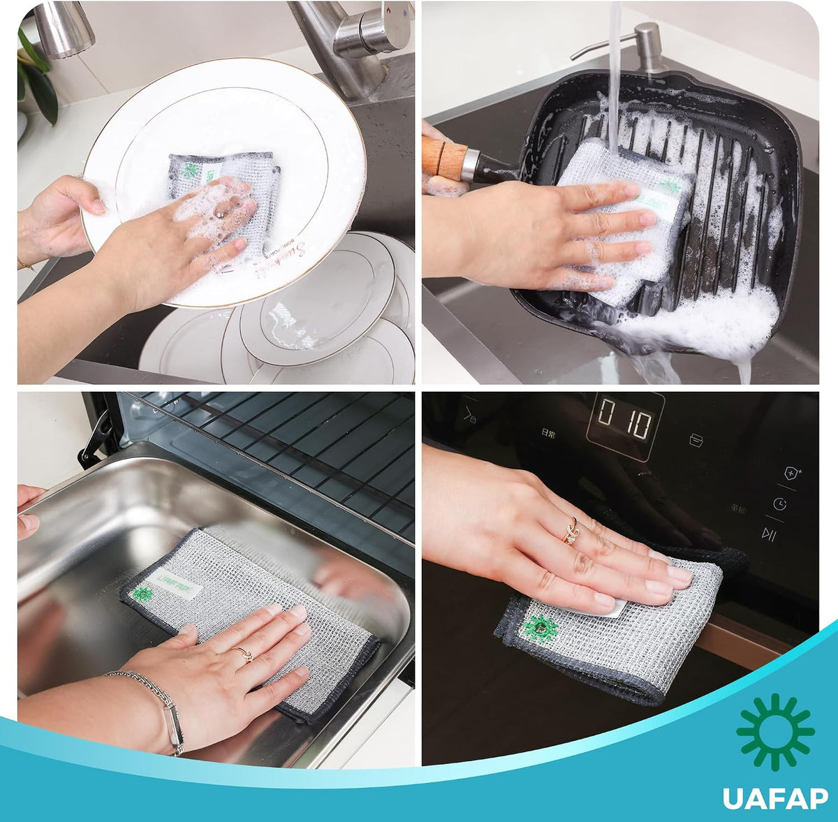 12pcs Upgrade 3-Layer Non-Scratch Steel Wool Dish Rags for Washing Dishes