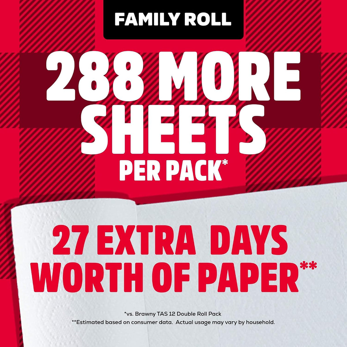 Brawny Tear-A-Square 3-Ply Paper Towels, 12 XL Family Rolls = 30 Regular