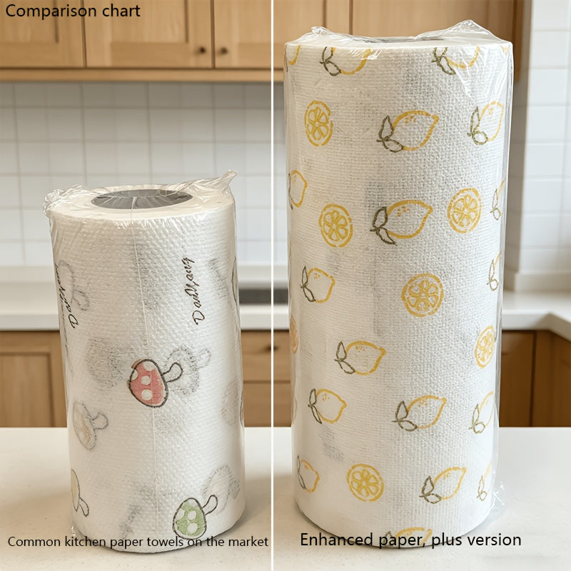 1 Roll (800 Sheets) Extra Wide and Thick Multi-purpose Cleaning Cloths, 120g/m², Kitchen Paper Towels, Cleaning Wipes, Lazy Cleaning Cloths, Dishcloths, Outdoor Kitchen Supplies, Party Supplies, Cleaning Supplies, Tissues, Random Cartoon Patterns