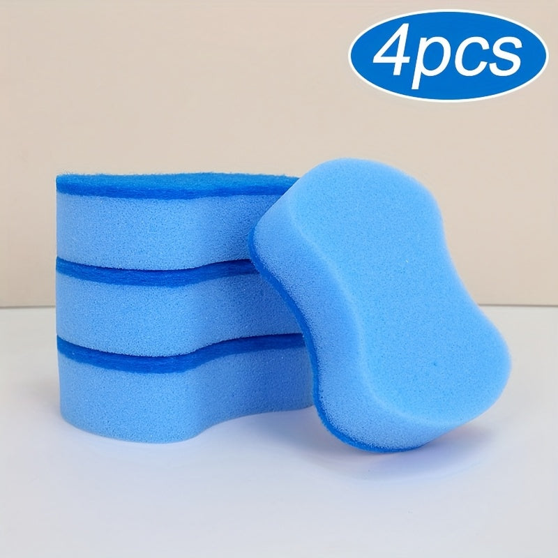 4/8/12pcs New Blue Multi-Functional Kitchen Cleaning Sponges, Cleaning Tools, Suitable for Scrubbing Dishes, Utensils, and Pots, Durable, Absorbent, Reusable Cleaning Cloths