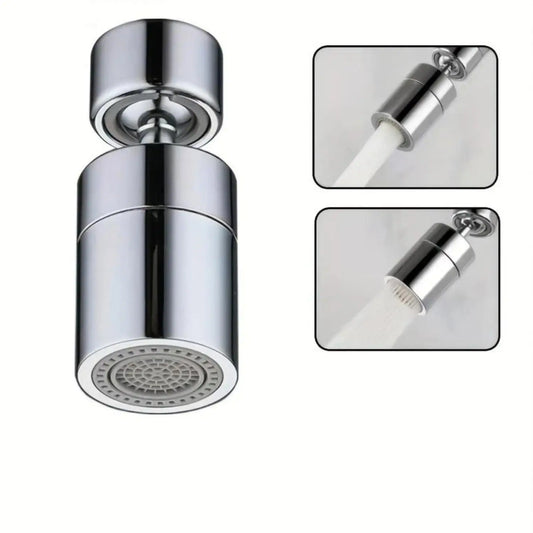 1‑Pack ABS Dual‑Flow Kitchen Faucet Aerator, 360° Rotatable Anti‑Splash Water‑Saving Spout Head, Adjustable Sink Tap Accessory with Installation Tool for Household Kitchen Use