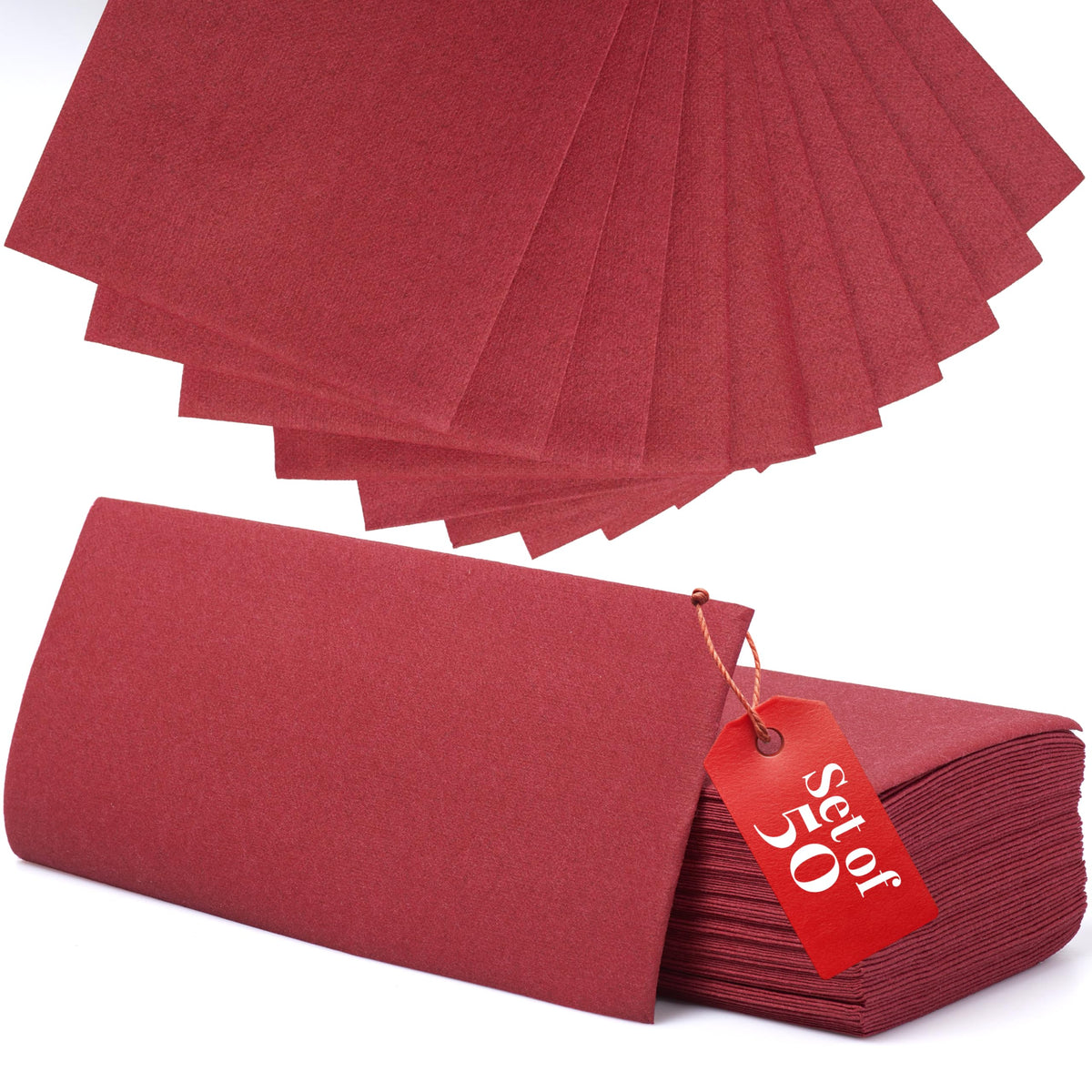 Prestee 50-Pack Paper Towels - 7.8 x 4.25 Inch Soft Linen Feel Paper Napkins - Durable and Absorbent Hand Towels for Bathroom - Disposable Table Napkins for Weddings, Dinners, Christmas, Thanksgiving