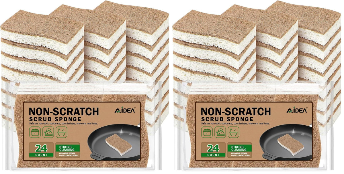 AIDEA Sponges Kitchen, 9Count, Dish Sponges, Heavy-Duty Scrub Sponge