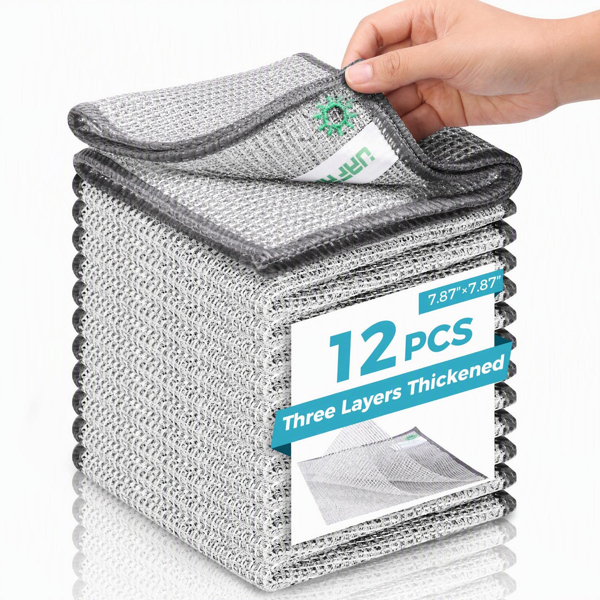 12pcs Upgrade 3-Layer Non-Scratch Steel Wool Dish Rags for Washing Dishes