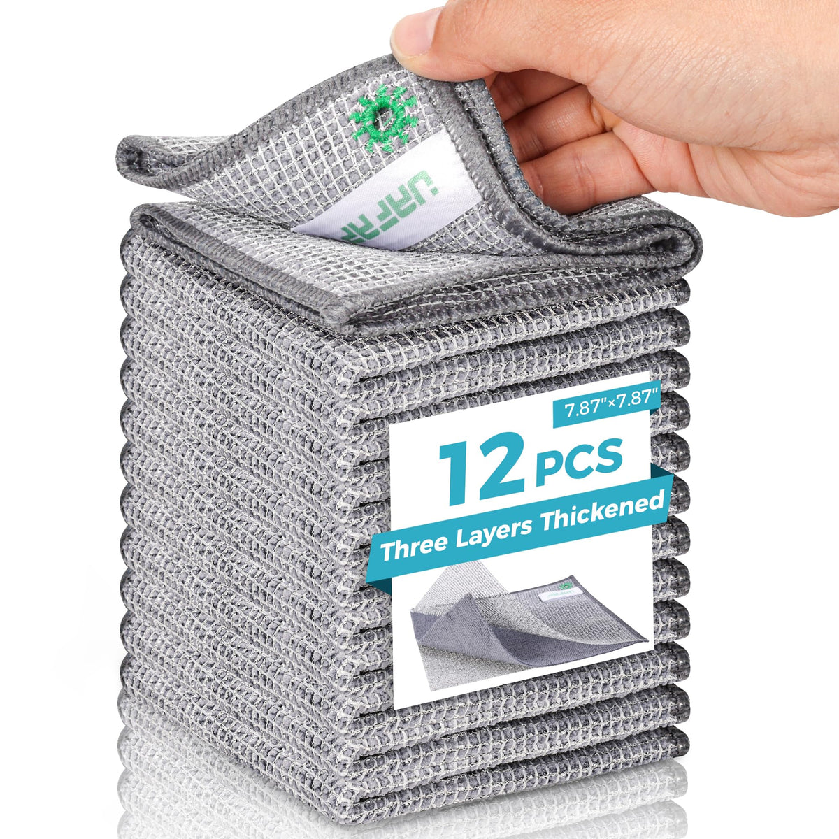 12pcs Upgrade 3-Layer Non-Scratch Steel Wool Dish Rags for Washing Dishes