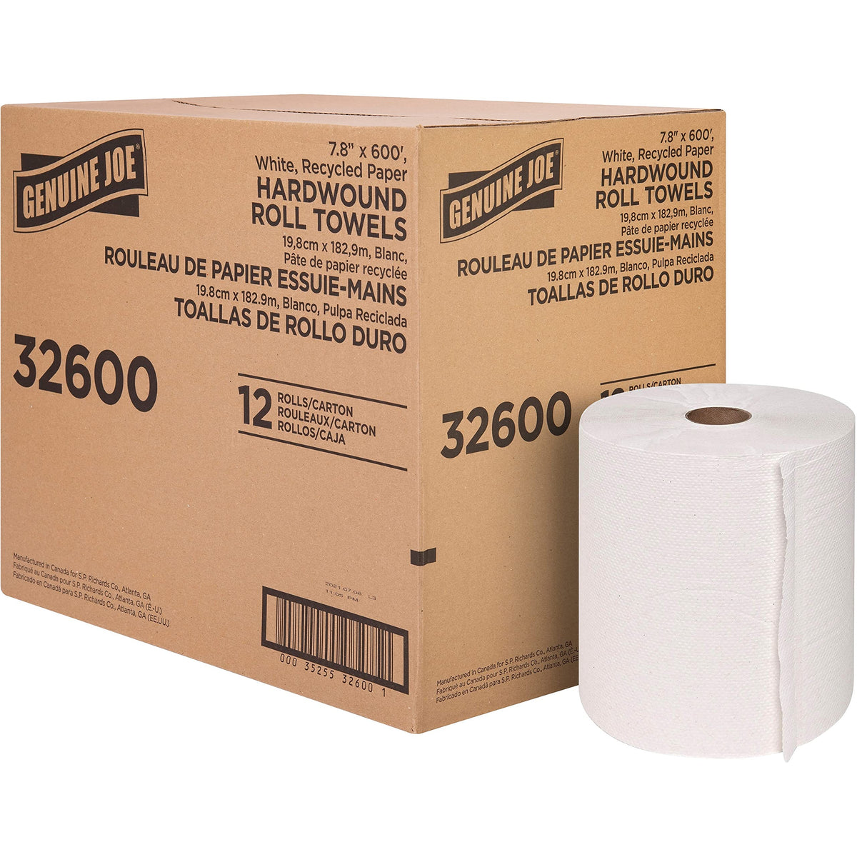Genuine Joe GJO22600 Embossed Hardwound Roll Towels (Pack of 6)