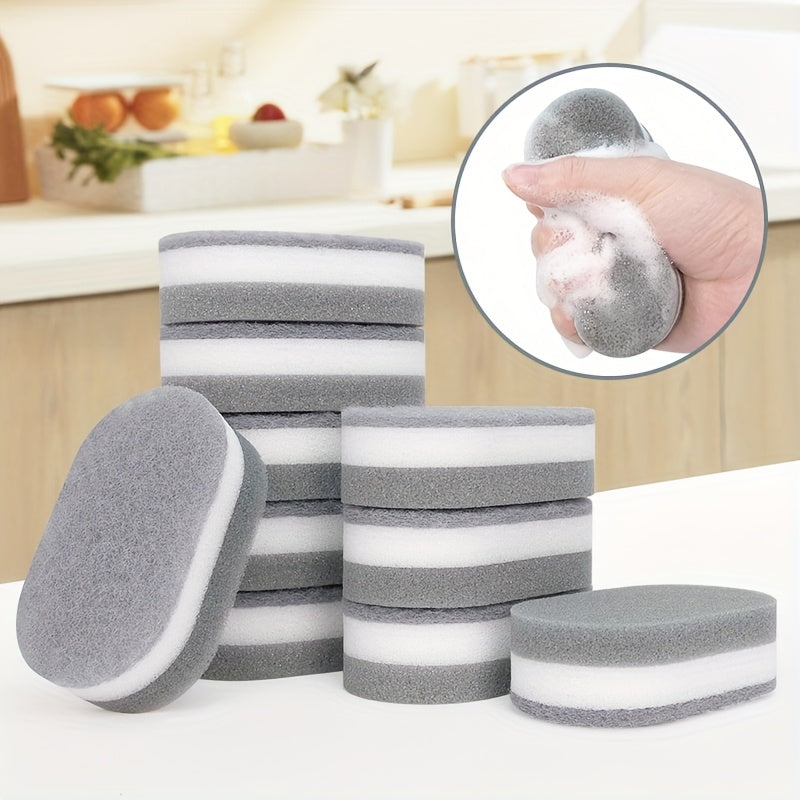 3/5/10/12/20pcs New Oval Kitchen Cleaning Sponge Wipes Cleaning Tools Suitable for Washing Dishes, Chopsticks and Pots Durable Absorbent Reusable Cleaning Cloths