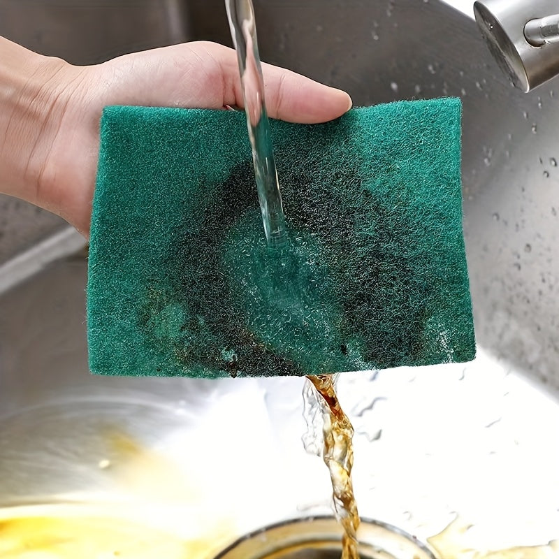 16pcs/8pcs Green Microfiber Dish Cloths, Double-Sided Kitchen Sponges for Cleaning, Large and Thick Scrub Brushes, Kitchen Cleaning Supplies, Kitchen Cleaning Tools