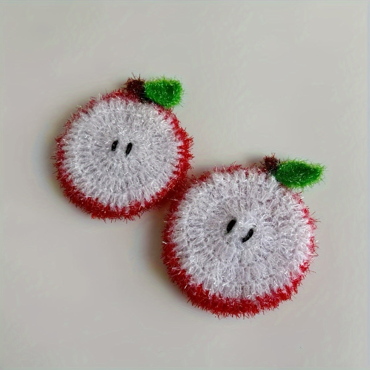 Manufacturer Wholesale Handmade Acrylic Dish Towels, Christmas Apple Creative Kitchen Cleaning Dishcloths, Multi-functional Scouring Pads, Dish Towels, Christmas Gifts