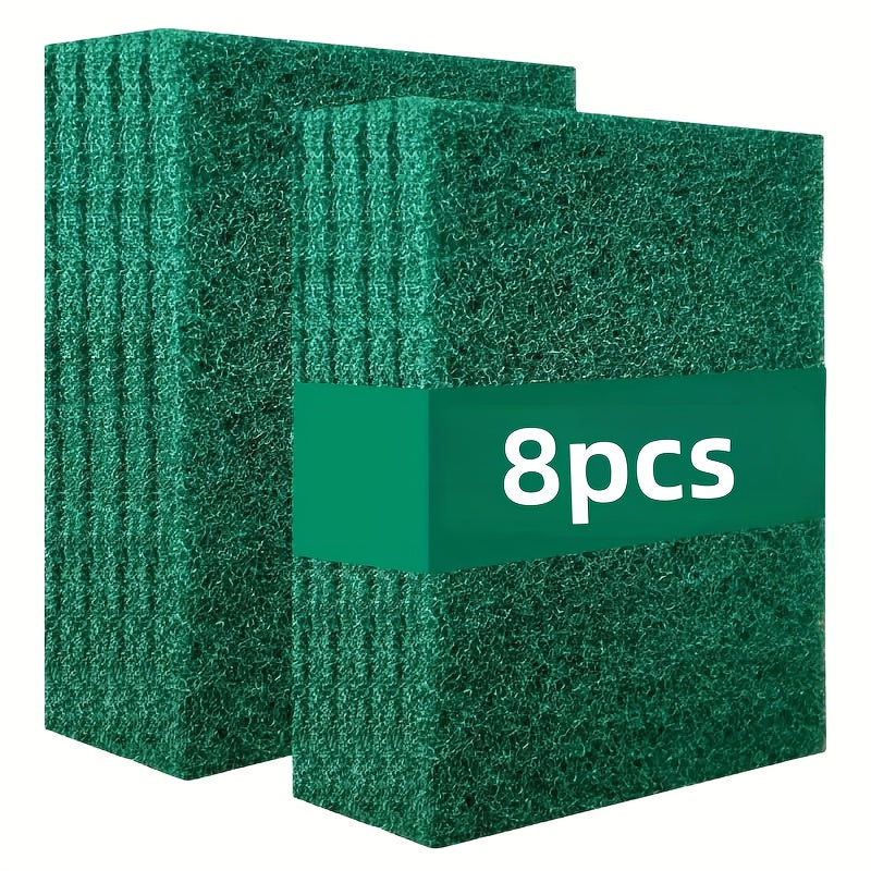 16pcs/8pcs Green Microfiber Dish Cloths, Double-Sided Kitchen Sponges for Cleaning, Large and Thick Scrub Brushes, Kitchen Cleaning Supplies, Kitchen Cleaning Tools