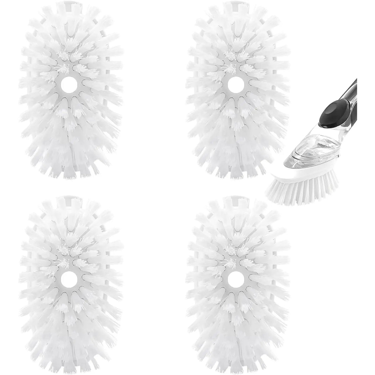 Soap Dispensing Dish Brush Set with 2 Brush Refills and Holder | Dish  with Handle Kitchen Dishwashing Brush Dish Wand for Dishes, Pans, Pots And Sink, Blue