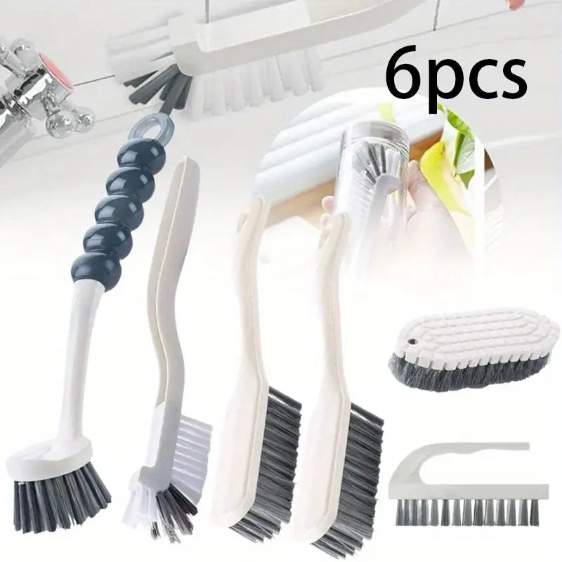 6 Pcs Cleaning Scrub Brush Set for Kitchen and Bathroom Household Use with Various Brushes for Cleaning Dishes,Tiles,Corners and Floors,Hand Tools Kits,Tools & Hardware