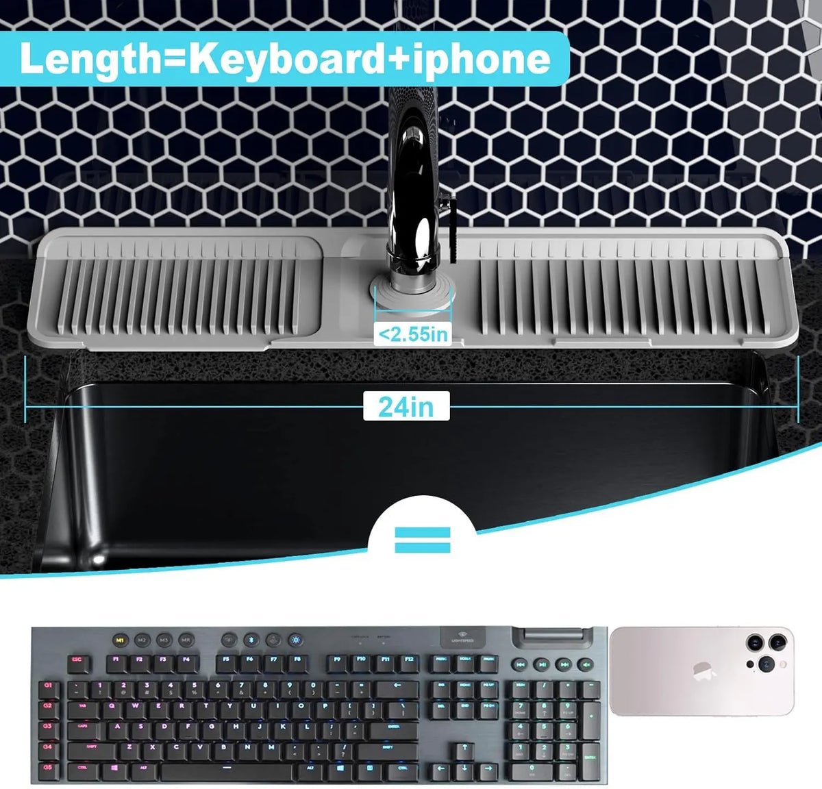 【Various pack】Sink Faucet Mat for Kitchen &Bathroom,Silicone Folding Splash Guard,Draining Mat with Button Lock,moistureproof mat for bath,Sink Accessories for Kitchen