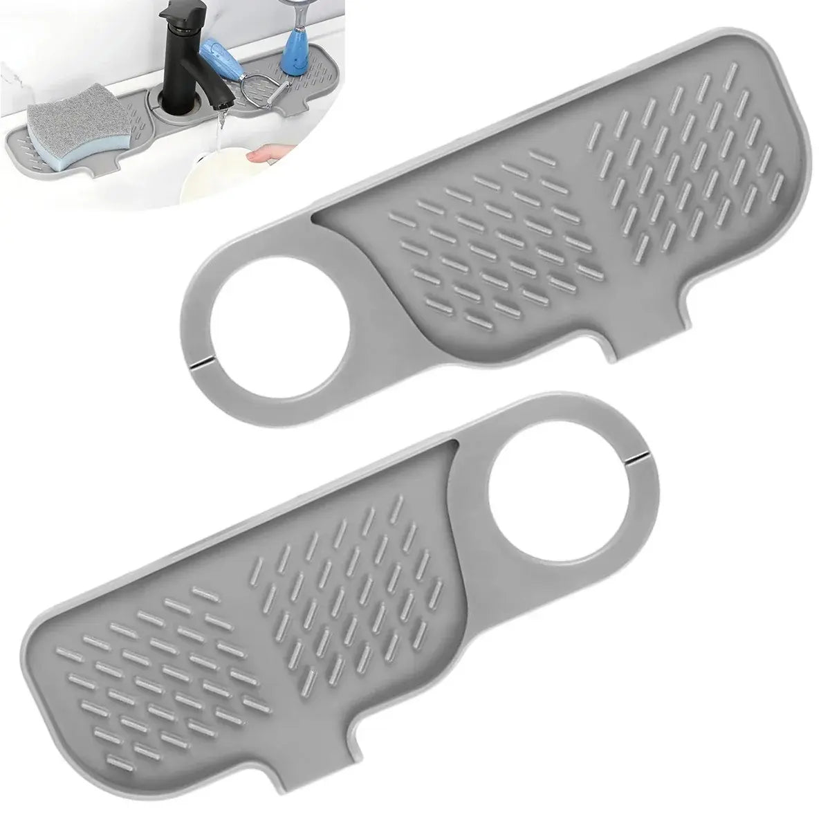Kitchen Sink Faucet Mat, Faucet Sink Splash Guard, Water Splash Proof, Silicone Faucet Draining Mat, Bathroom & Laundry Room Accessory