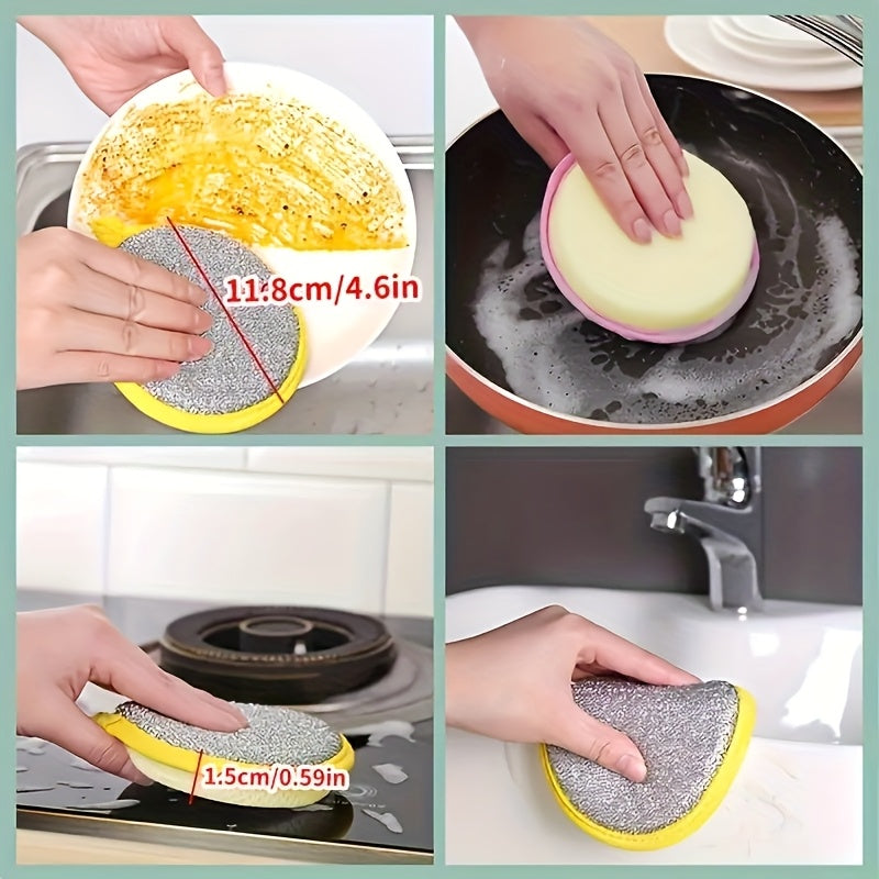 [Kitchen Cleaning Sponge] 5/10/40pcs Kitchen Cleaning Sponge Scrubber, Scouring Pad Dishcloth, Suitable for Cleaning Pots, Stoves, Sinks, Bowls, And Chopsticks. Colors Are Sent Randomly