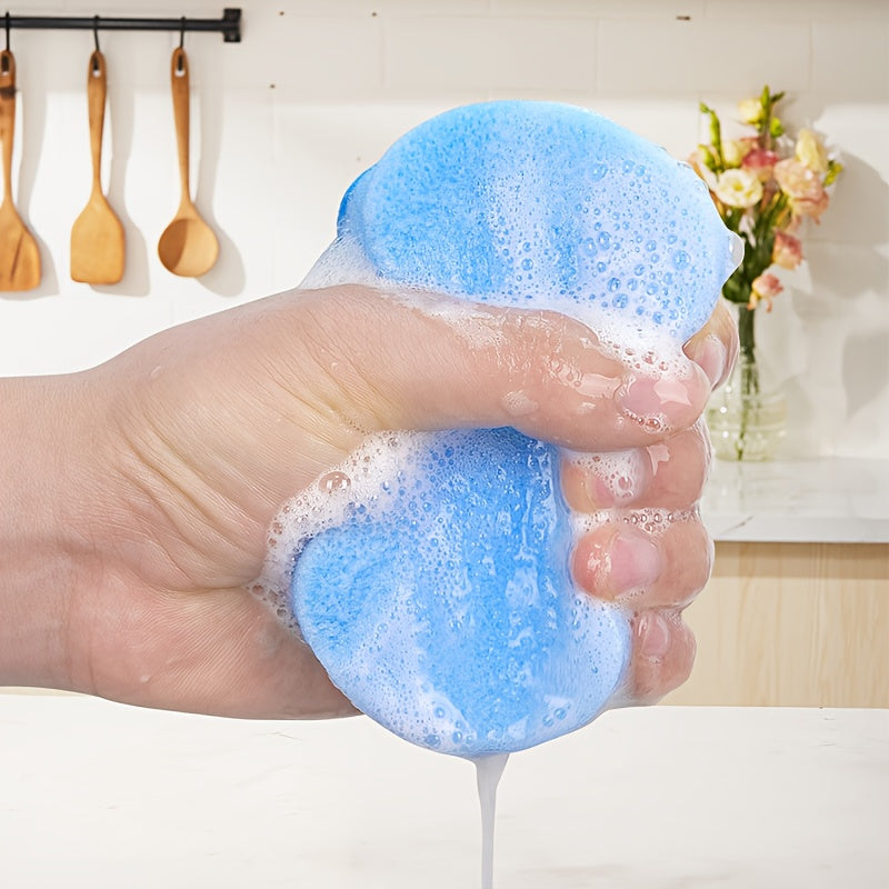 4/8/12pcs New Blue Multi-Functional Kitchen Cleaning Sponges, Cleaning Tools, Suitable for Scrubbing Dishes, Utensils, and Pots, Durable, Absorbent, Reusable Cleaning Cloths