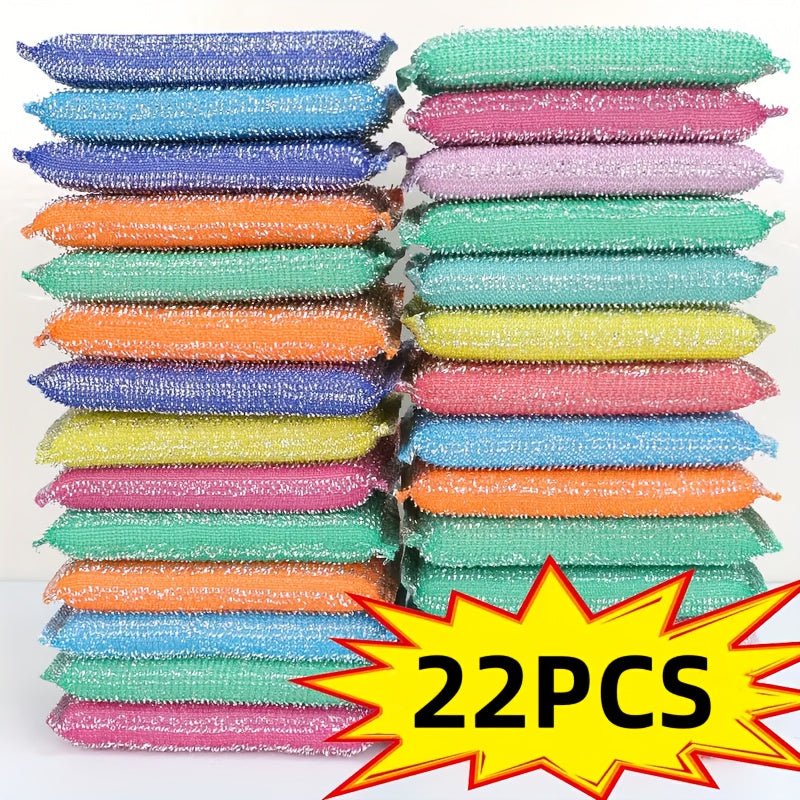 [14/22/40Pcs] Double Sided Reusable Kitchen Sponge, Dishwasher Sponge, Suitable for Washing Dishes and Cleaning Utensils, Household Bowl and Pot Brushes, Kitchen Supplies, Cleaning Products, Cleaning Tools, Color Random.