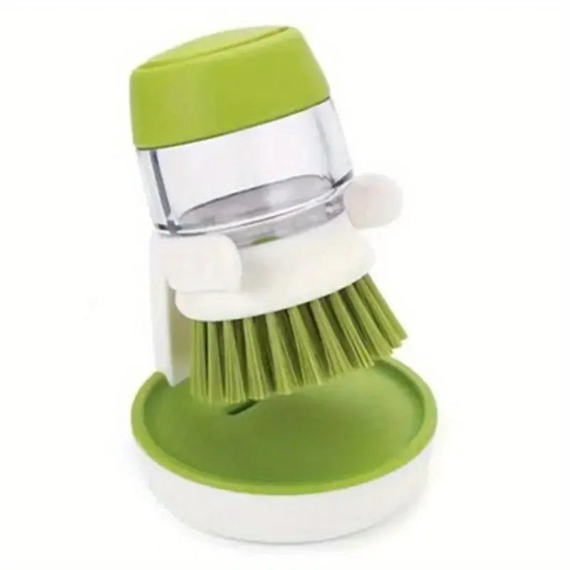 Dishwashing Brush with Soap Dispenser, 1 Count Household Soap Dispenser Dishwashing Brush, Kitchen Dishwashing Brush with Holder, Sponges, Dish Scrubber With Handle