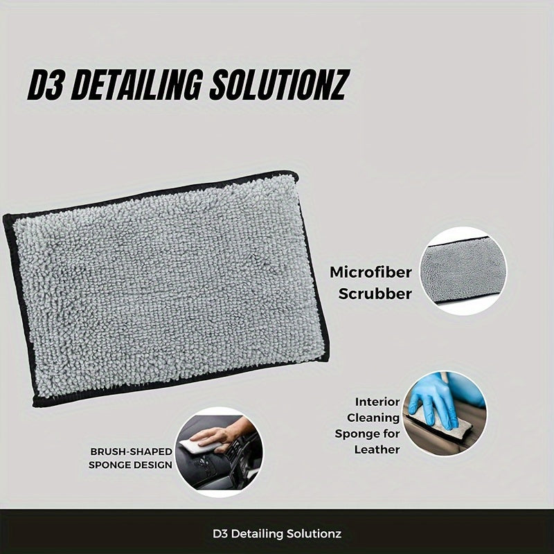 2pcs/6pcs Microfiber Sponge for Car Interior Detailing, Car Wash Sponge, Interior Scrubbing Sponge, Car Cleaning Sponge for Stain Removal, Dual-Sided Sponge for Cleaning Leather, Plastic, Vinyl, and Interior Trim, Kitchen Cleaning Sponge Wipe