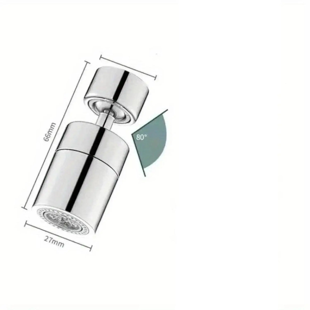 1‑Pack ABS Dual‑Flow Kitchen Faucet Aerator, 360° Rotatable Anti‑Splash Water‑Saving Spout Head, Adjustable Sink Tap Accessory with Installation Tool for Household Kitchen Use