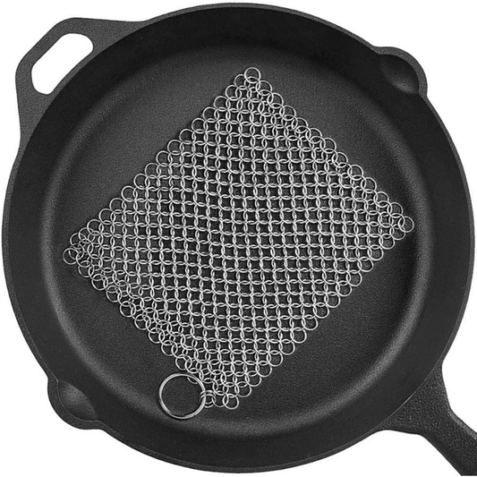 1pc Stainless Steel Chain Nail Brush, Ideal for Cleaning Cast Iron Pots - Made from Stainless Steel, Featuring Lifting Rings, a Tool for Commercial Kitchen Maintenance