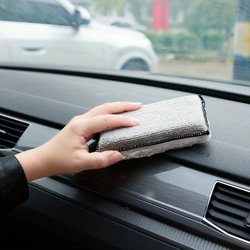 2pcs/6pcs Microfiber Sponge for Car Interior Detailing, Car Wash Sponge, Interior Scrubbing Sponge, Car Cleaning Sponge for Stain Removal, Dual-Sided Sponge for Cleaning Leather, Plastic, Vinyl, and Interior Trim, Kitchen Cleaning Sponge Wipe