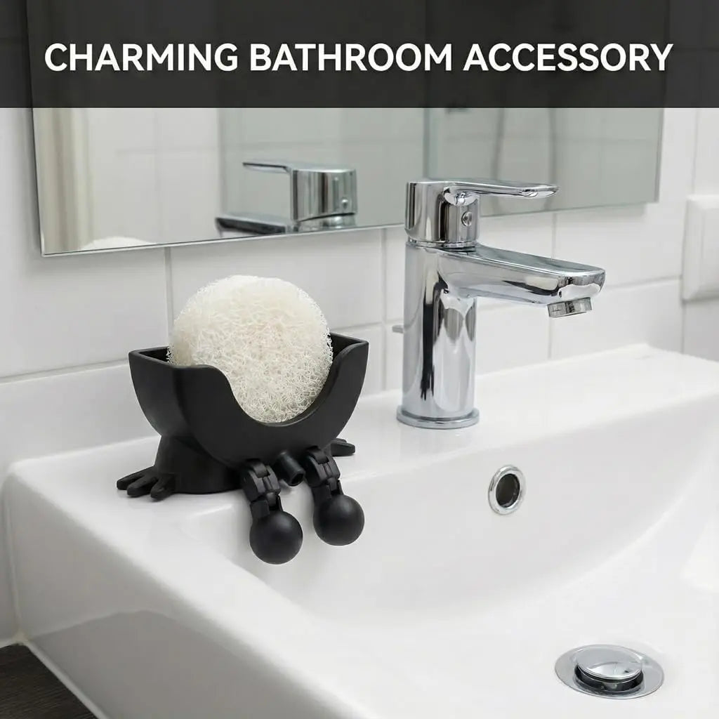 Cute Sponge Holder with Drainage - Funny Sponge Stand for Kitchen Sink - Kitchen Gadgets Accessories