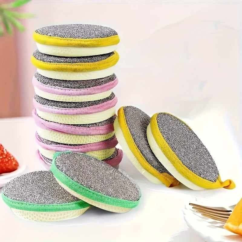 [Kitchen Cleaning Sponge] 5/10/40pcs Kitchen Cleaning Sponge Scrubber, Scouring Pad Dishcloth, Suitable for Cleaning Pots, Stoves, Sinks, Bowls, And Chopsticks. Colors Are Sent Randomly