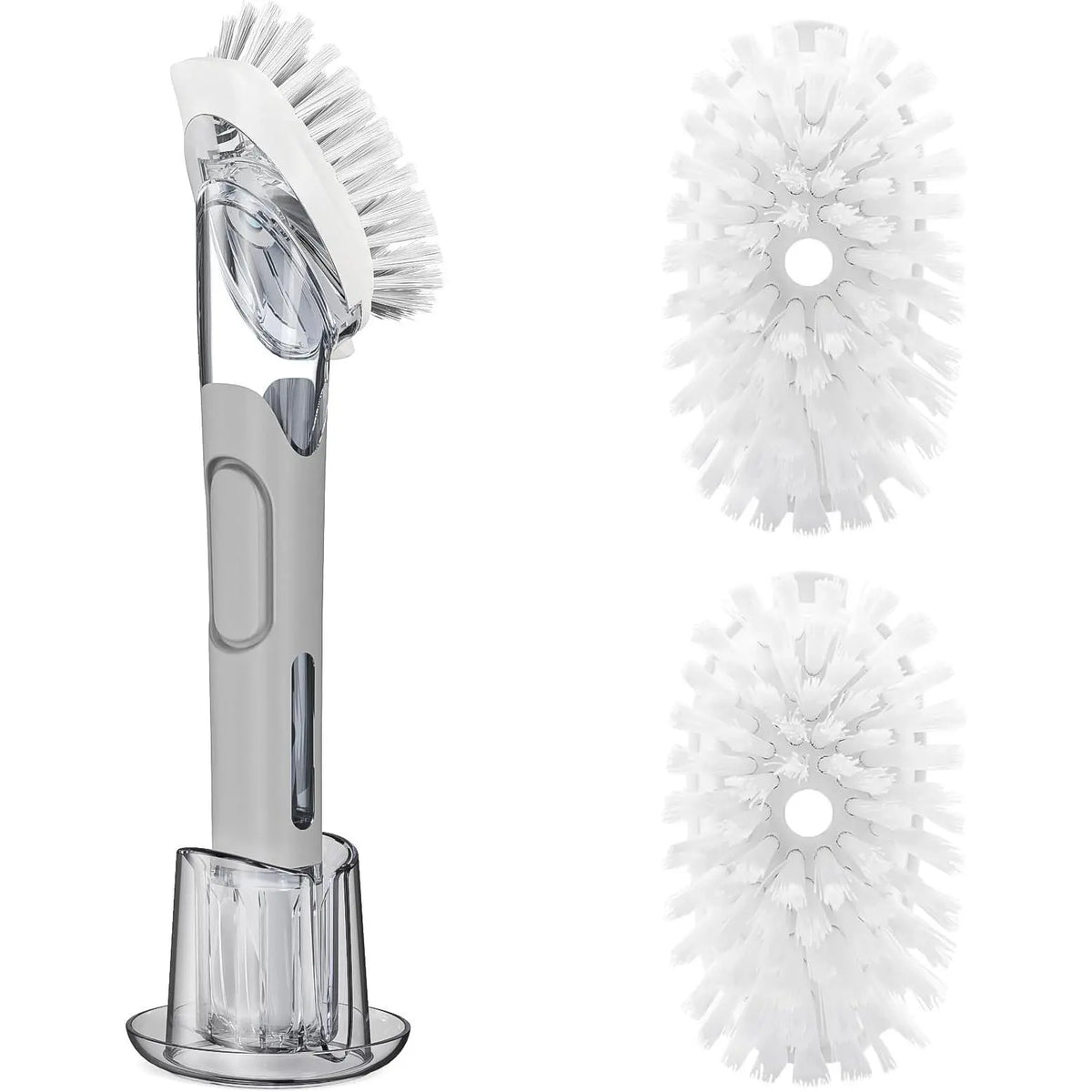 Soap Dispensing Dish Brush Set with 2 Brush Refills and Holder | Dish  with Handle Kitchen Dishwashing Brush Dish Wand for Dishes, Pans, Pots And Sink, Blue