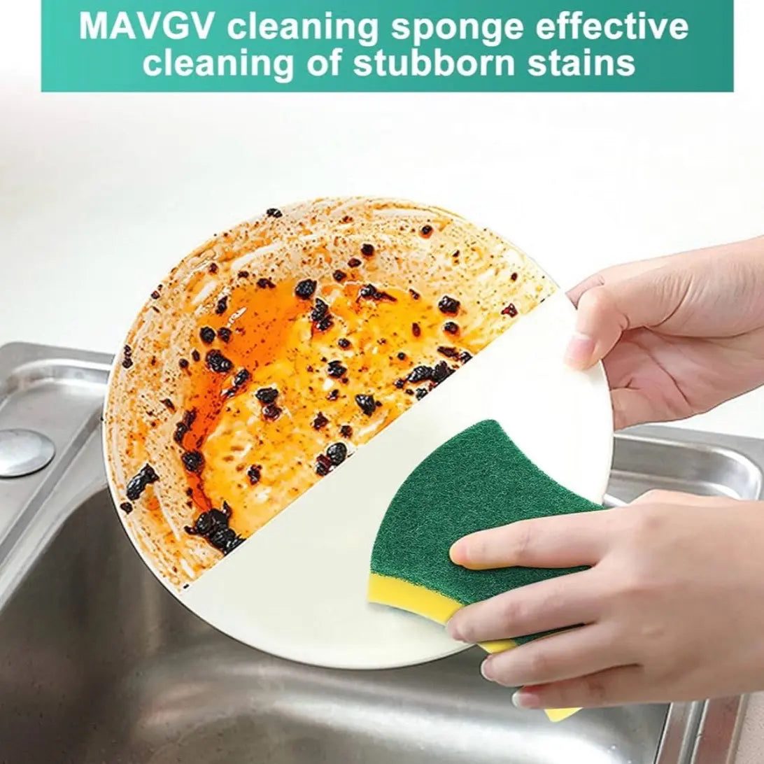 30p Scouring Pad Double Sided Scrub Bowl Pot Cleaning Sponge Dish Washing Kitchen Tools Home Clean Supplies efficient