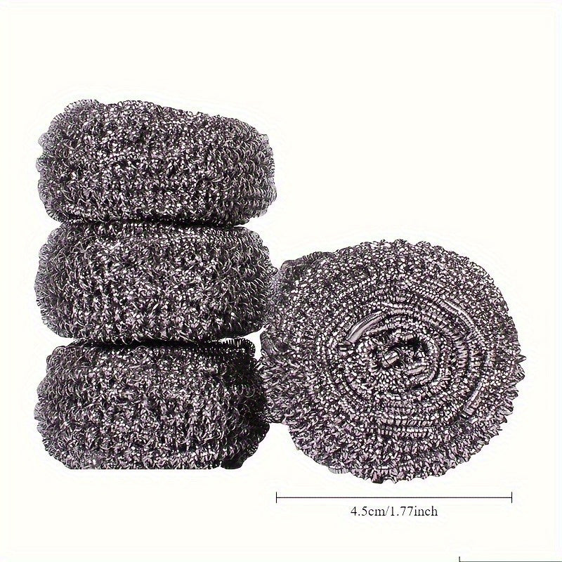 12 Whole Packs of Kitchen Stainless Steel Cleaning Balls - High Quality, Can Clean All Dirt, Used for Washing Dishes, Pots and Pans, Stove Brush. Reusable, Stainless Steel Wire Brush, Household Cleaning
