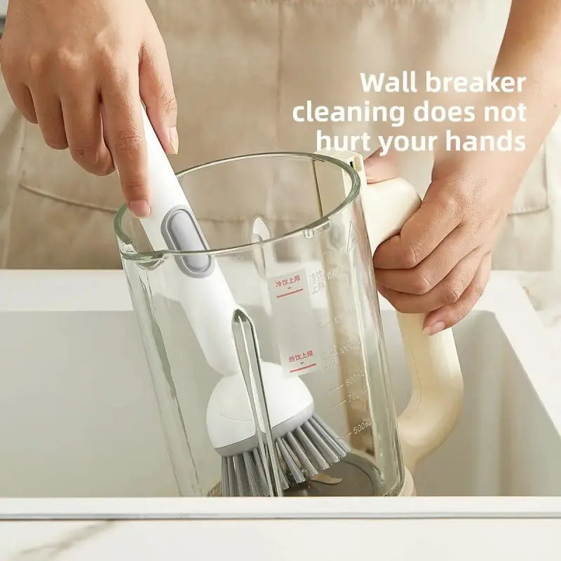 6-in-1 PVC Dish Brush with 360° Rotatable Design, Soap Dispenser and Holder, Multifunctional Kitchen Cleaning Tool for Pots, Pans, Sink