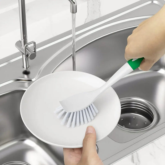 2 Pack Handheld Dish Washing Brush, Durable Stiff Bristles Scrubber, Comfort Handle, Household Cleaning Tool for Pots, Pans & Sink