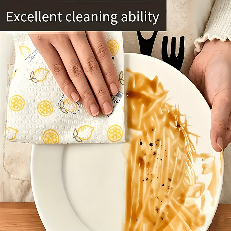 1 Roll (800 Sheets) Extra Wide and Thick Multi-purpose Cleaning Cloths, 120g/m², Kitchen Paper Towels, Cleaning Wipes, Lazy Cleaning Cloths, Dishcloths, Outdoor Kitchen Supplies, Party Supplies, Cleaning Supplies, Tissues, Random Cartoon Patterns