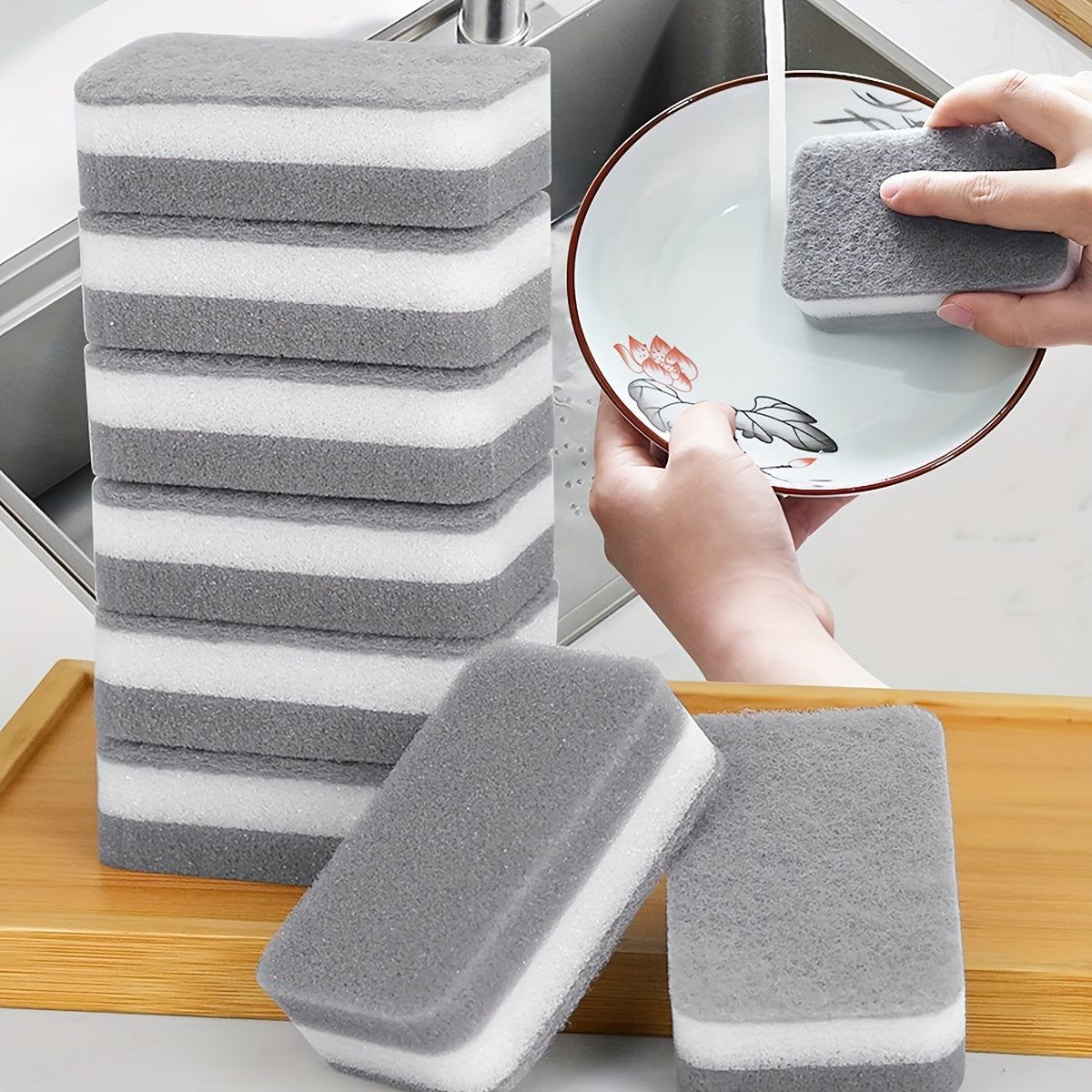 Sponge for washing dishes Sponge for cleaning scrubbing cloth Double-sided cleaning brush Magic wipe kitchen pot brush Pot brush sponge